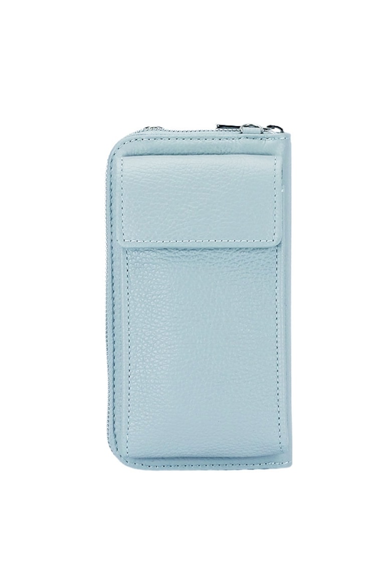Portofel si port telefon din piele naturala 8971 07 Albastru 19942 - Albastru