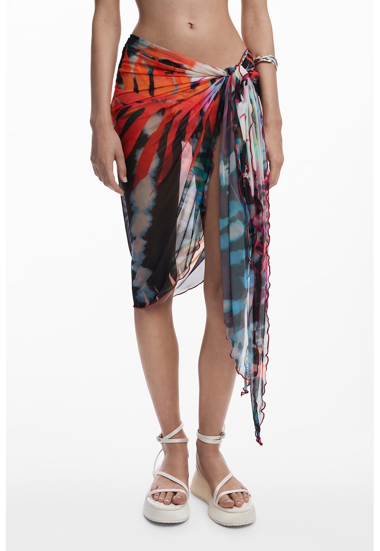 Fusta de plaja cu design nod si model - Multicolor
