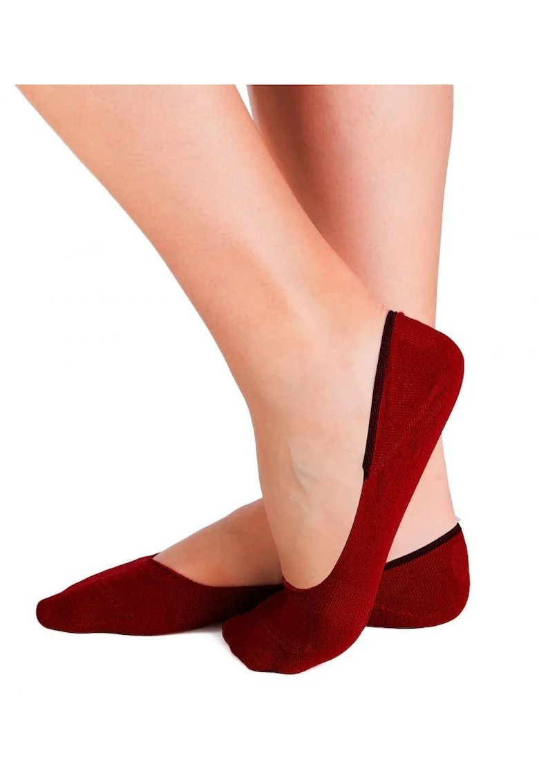 Sosete tip talpici Invisible Organic Socks Bordeaux 2 Bordeaux - 39-42 EU - Rosu bordo