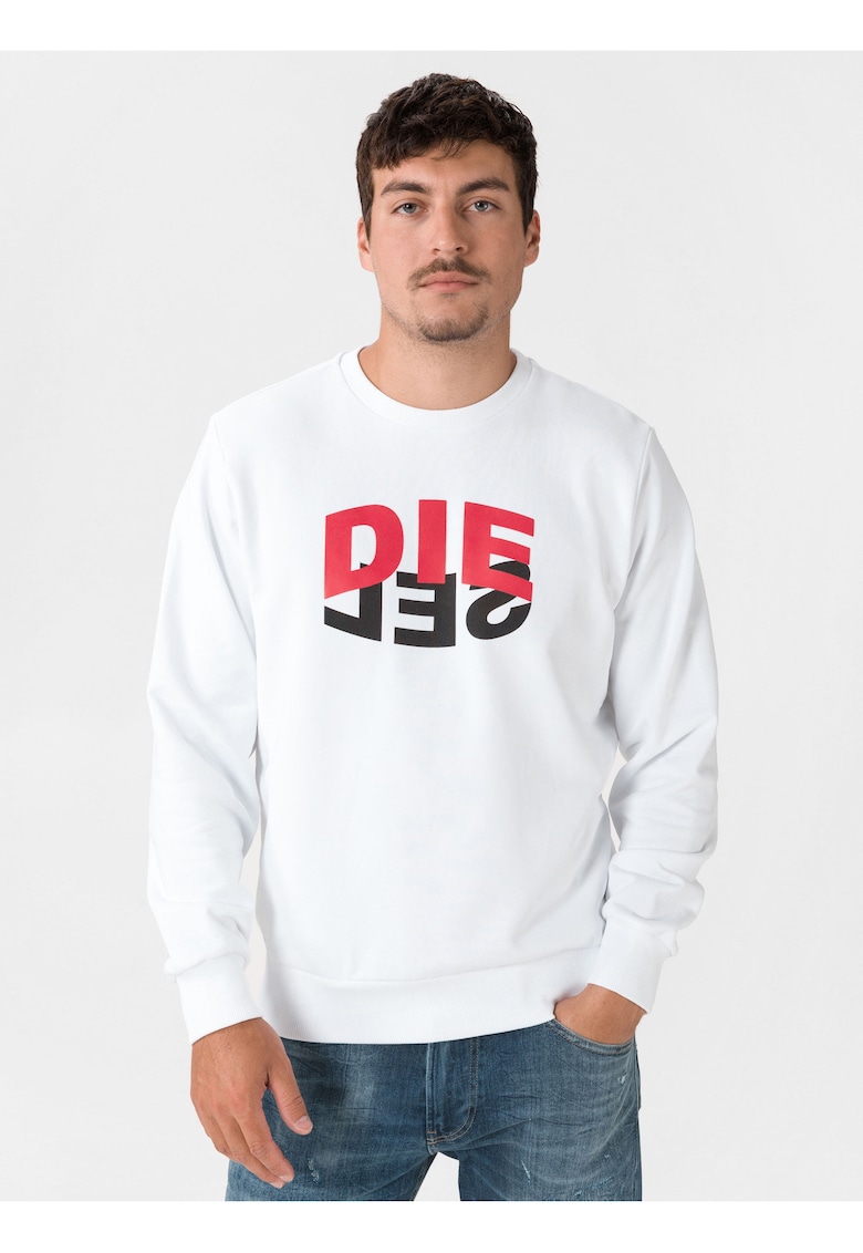 Bluza de trening cu decolteu la baza gatului Girk - Alb