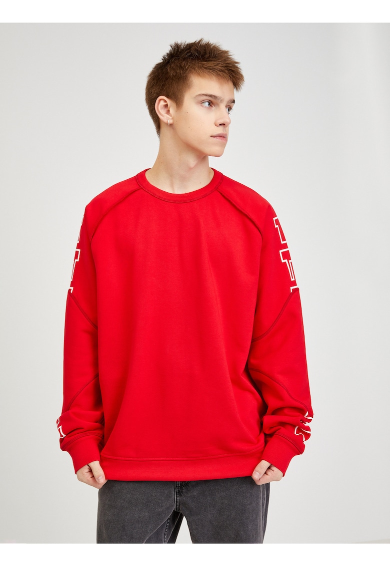 Bluza de trening cu maneci raglan - Rosu