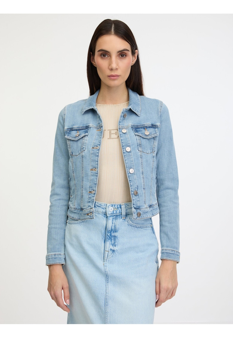 Jacheta din denim cu buzunare - Albastru deschis