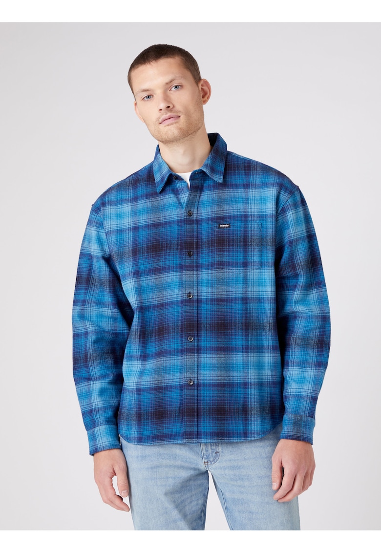 Blue Men'S Patterned Shirt