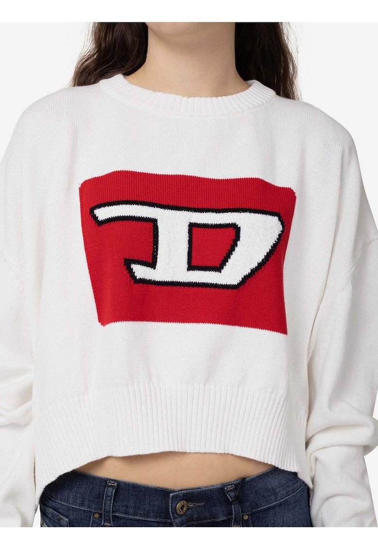 Pulover lejer cu imprimeu logo