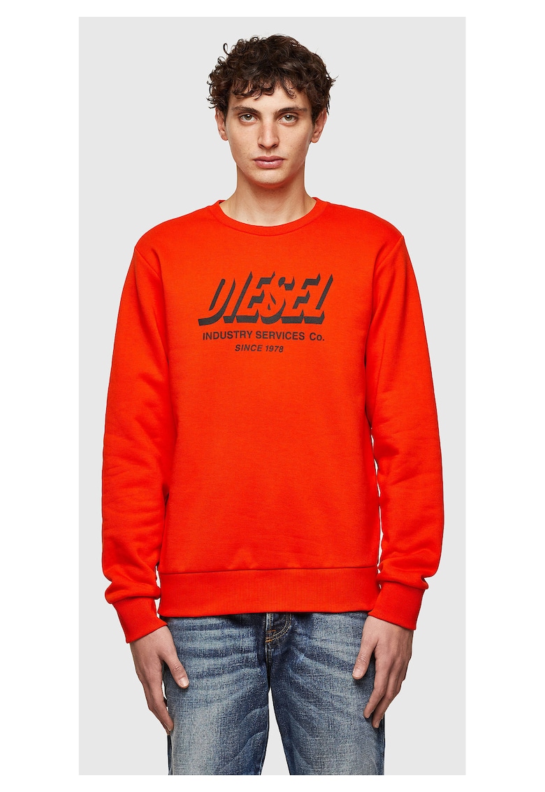 Bluza de trening cu imprimeu logo Girk - Portocaliu