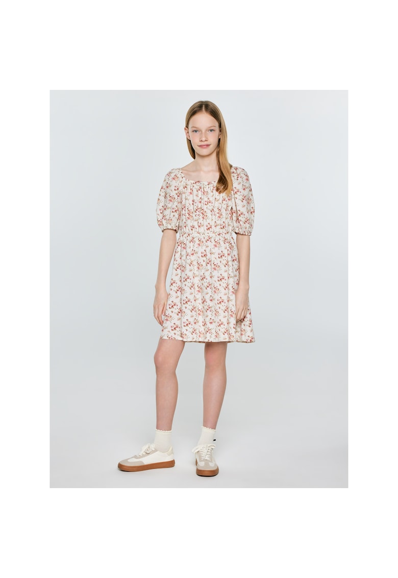 Rochie cu imprimeu floral si maneci scurte Radojka