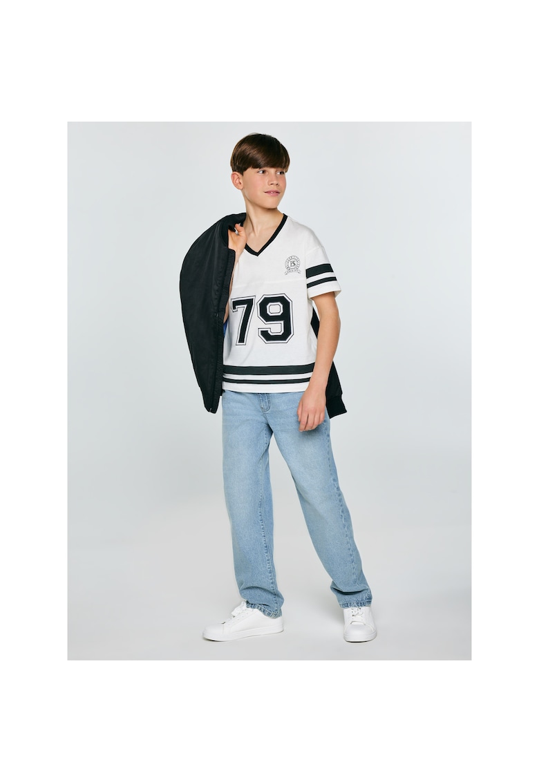 Tricou cu imprimeu stil colegiu
