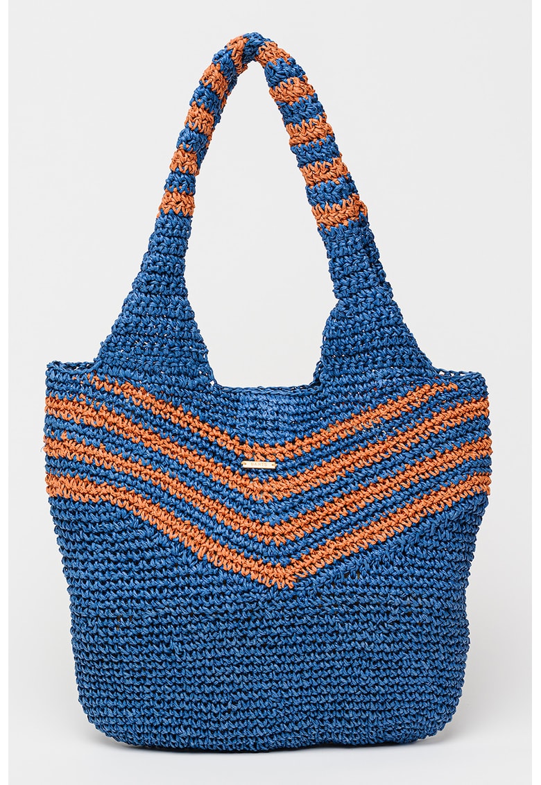 Geanta shopper Serenea - Portocaliu stins/Albastru