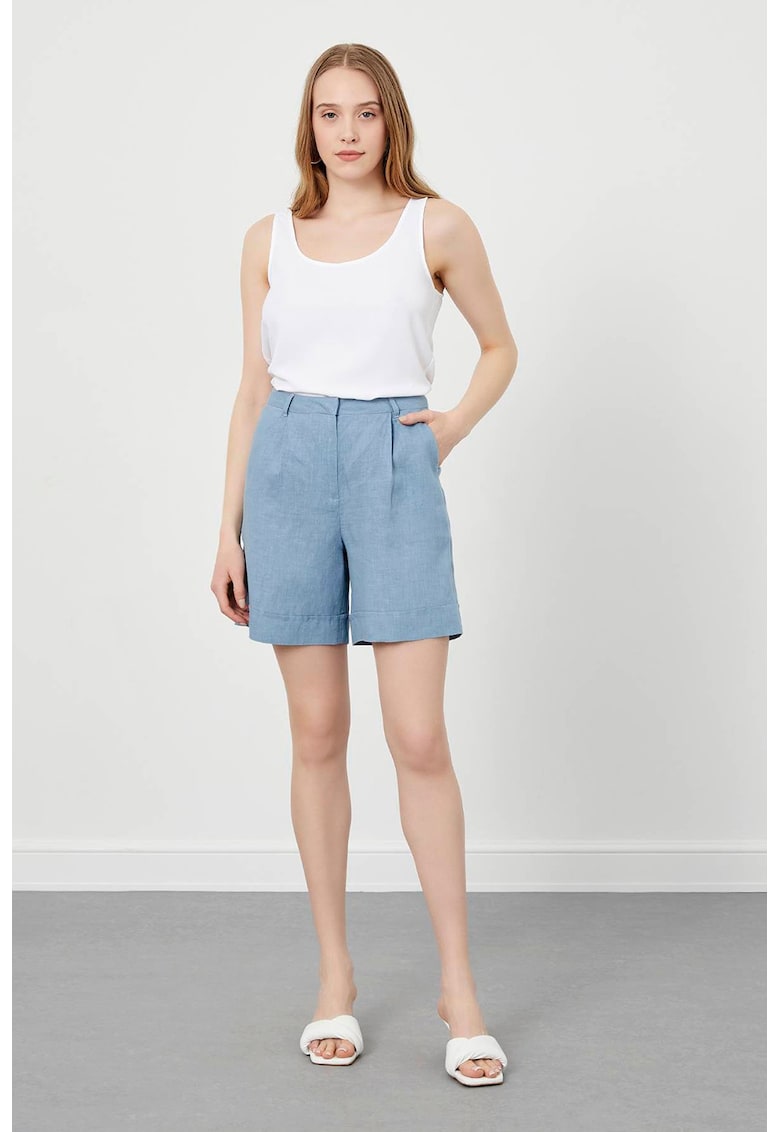 Pantaloni de in cu buzunare - Albastru pastel