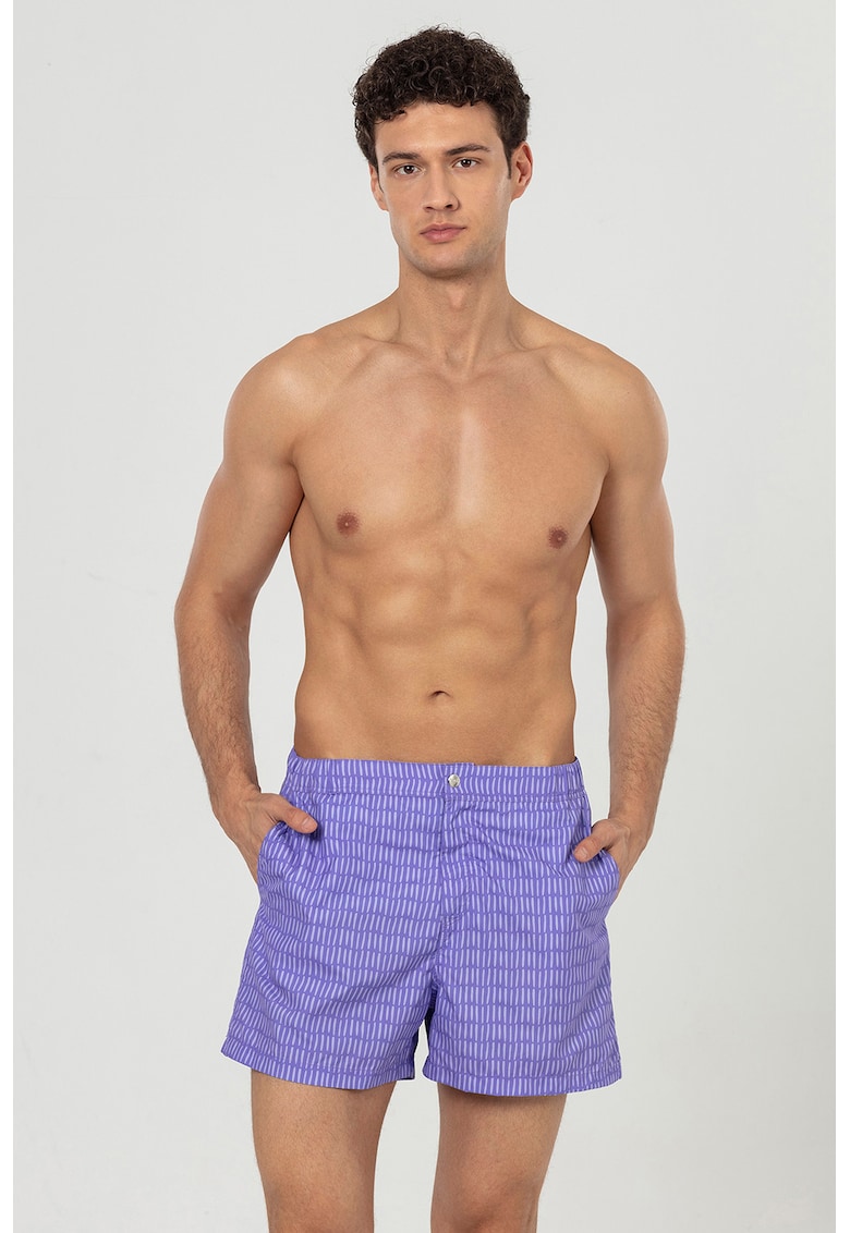 Pantaloni scurti de baie cu buzunare laterale - Ametist