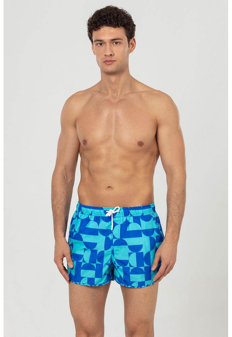 Pantaloni scurti de baie cu buzunare - Turcoaz/Albastru royal