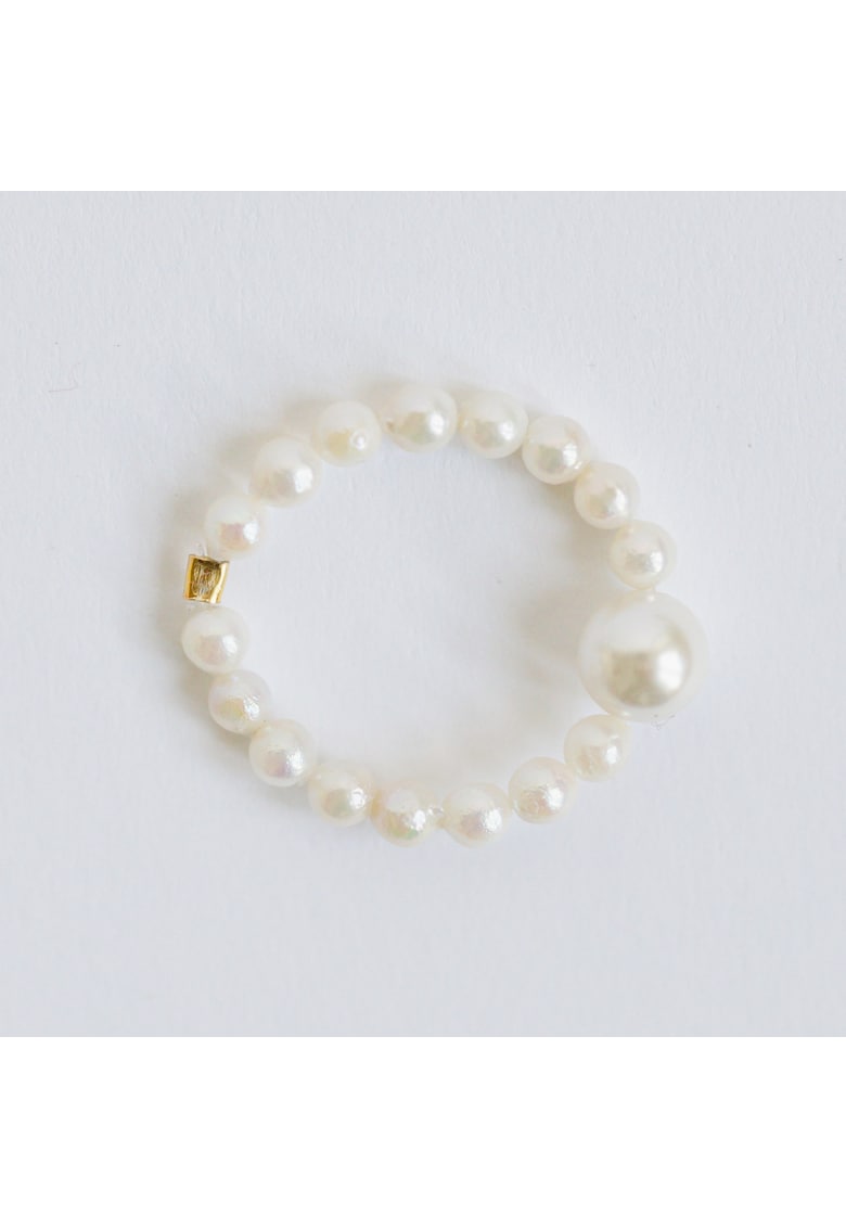 Inel handmade - realizat din scoica - inchidere argint925 placat cu aur