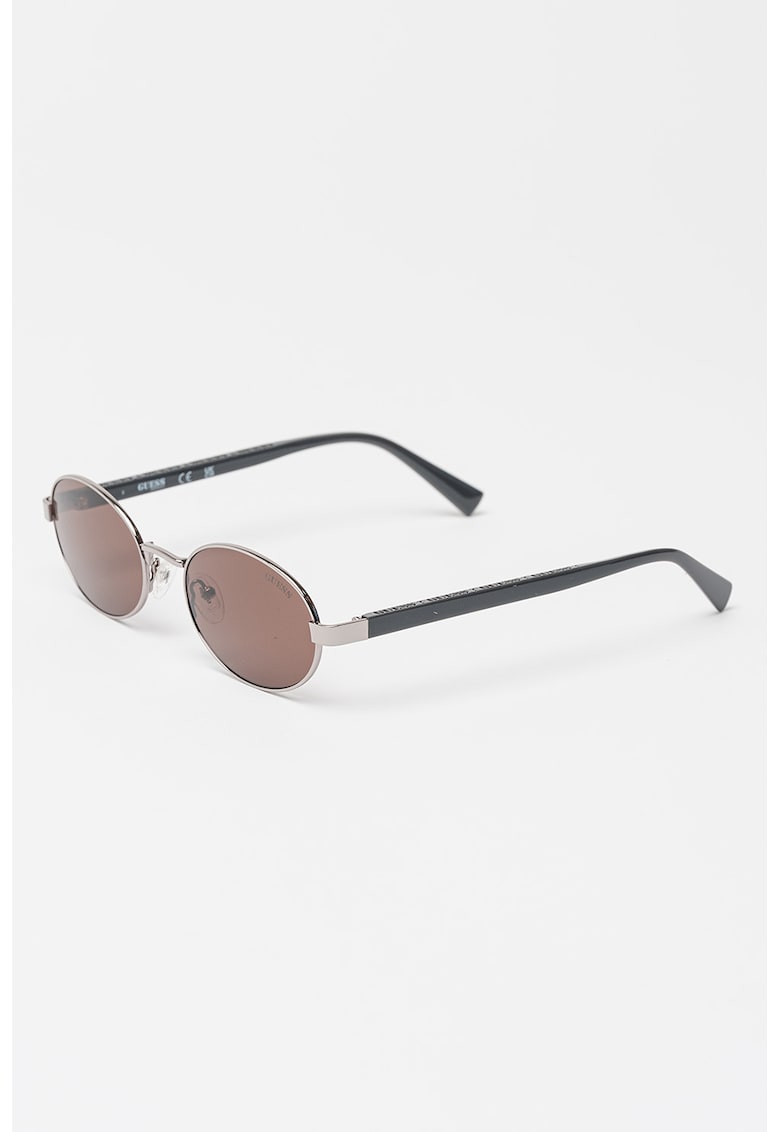 Ochelari de soare ovali cu rama metalica - Argintiu