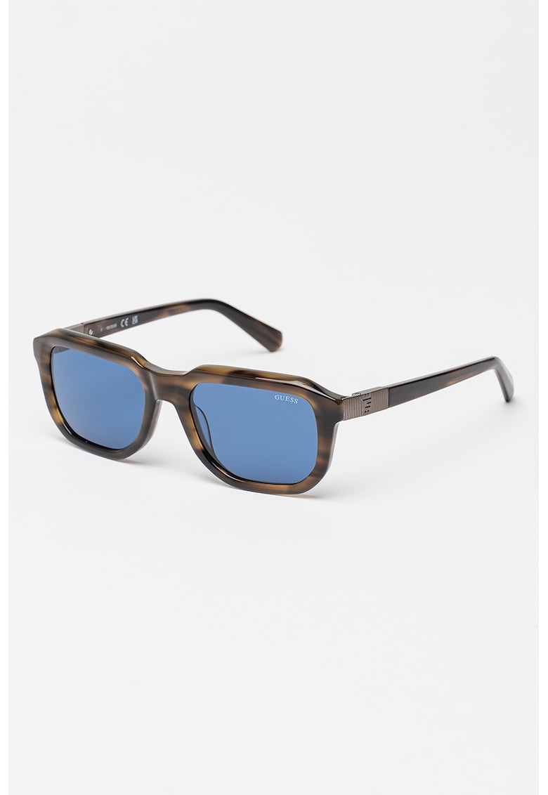 Ochelari de soare patrati cu logo discret - Kaki inchis