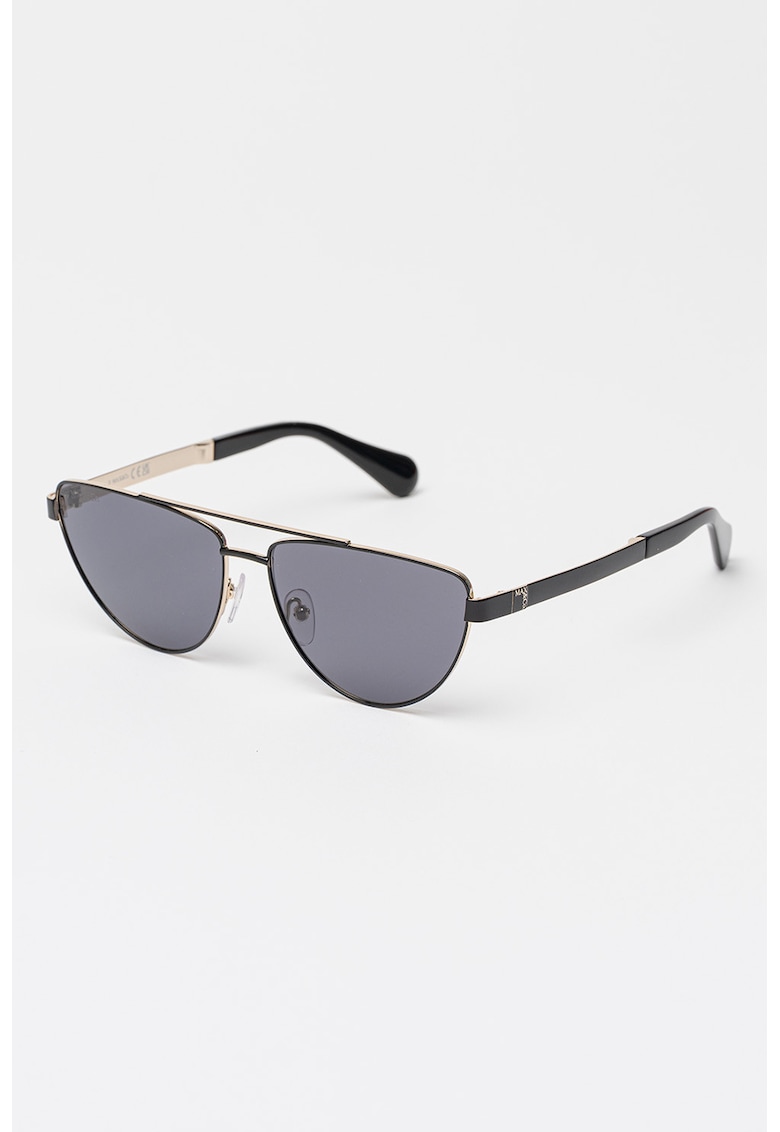 Ochelari de soare aviator cu rama metalica - Negru