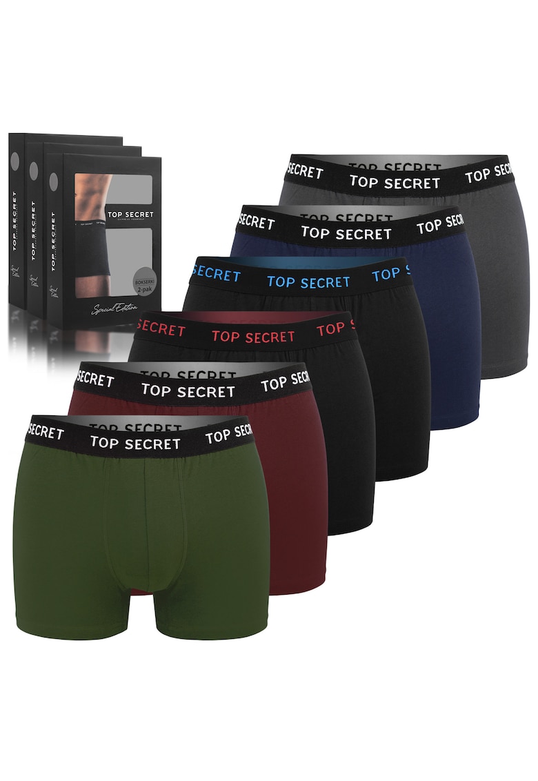 Set 6 Boxeri Barbati - Bumbac - Multicolor - Marime