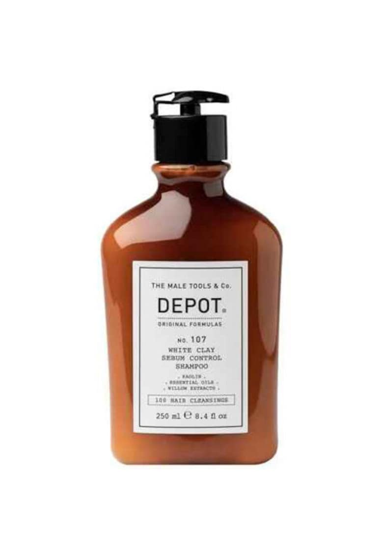 Sampon pentru controlul sebumului cu argila alba pentru scalp si par gras 107 Depot - 250 ml