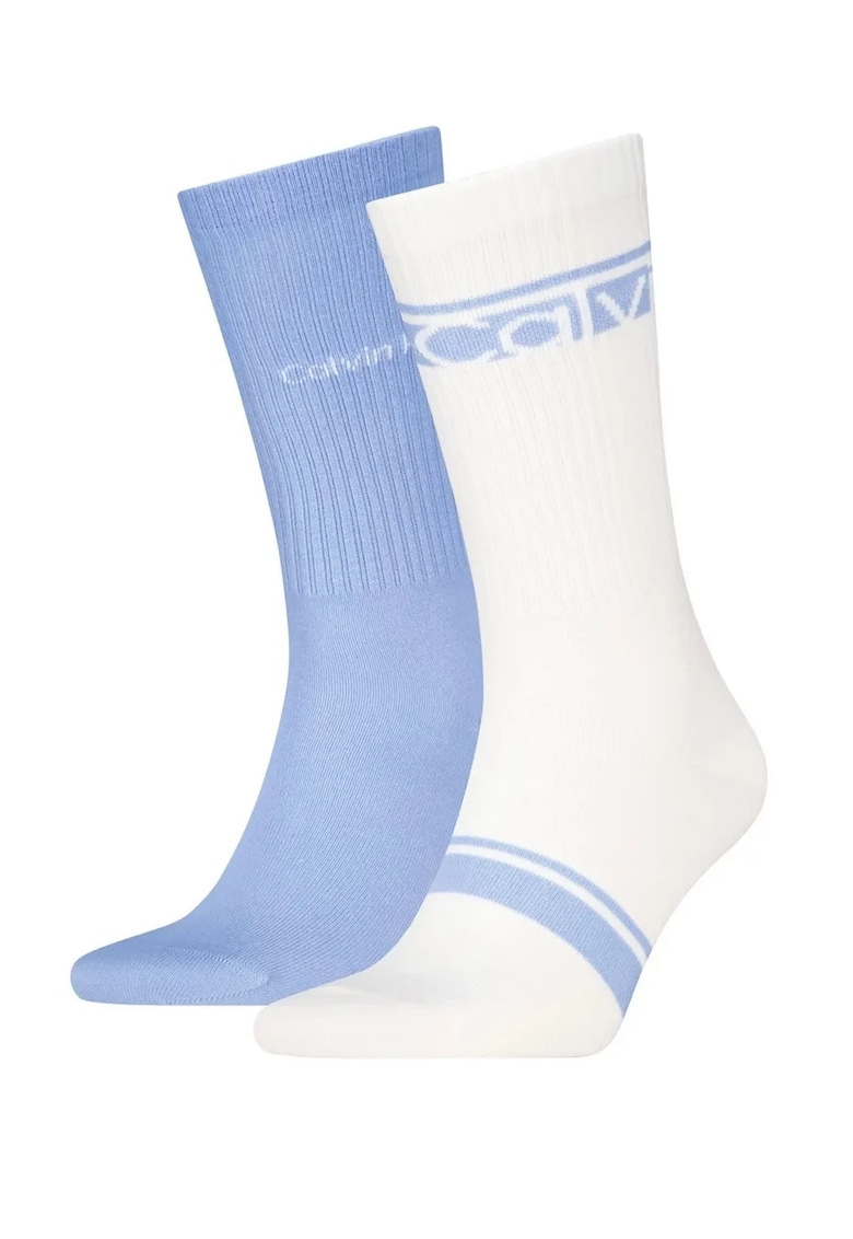 Set 2 perechi sosete lungi 701238808 ONE SIZE Alb - Albastru - Alb/Albastru deschis