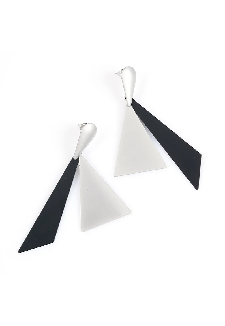 Cercei lungi geometrici bicolori