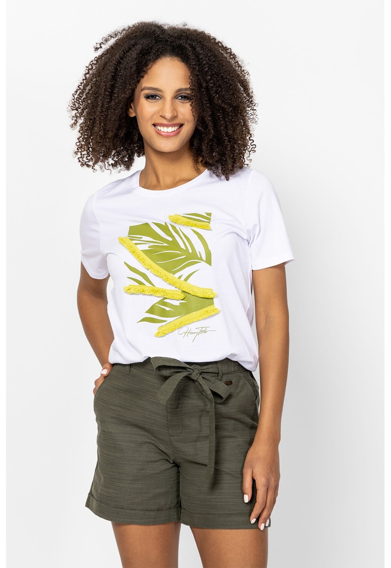 Tricou din amestec de modal cu imprimeu abstract Marakesh - Alb
