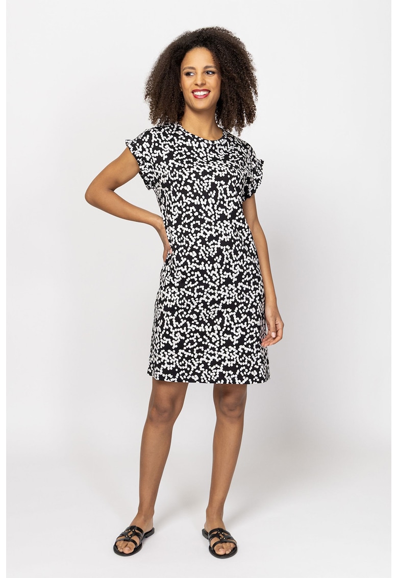 Rochie scurta cu croiala dreapta Vigna - Negru/Alb murdar