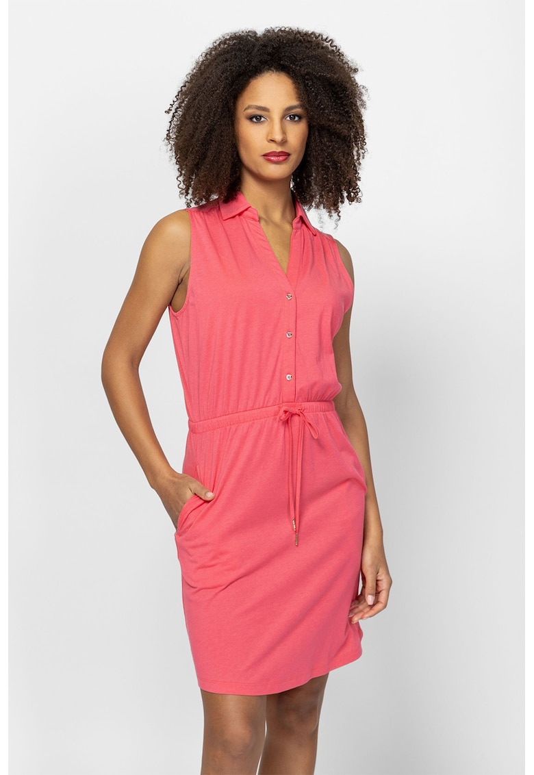 Rochie scurta cu buzunare laterale Volissa - Rosu capsuna