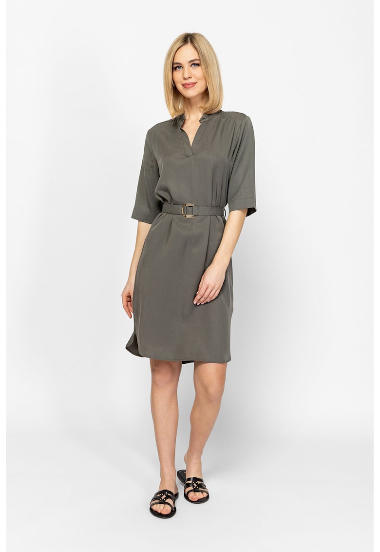 Rochie asimetrica cu decolteu in V Voncil - Verde sparanghel