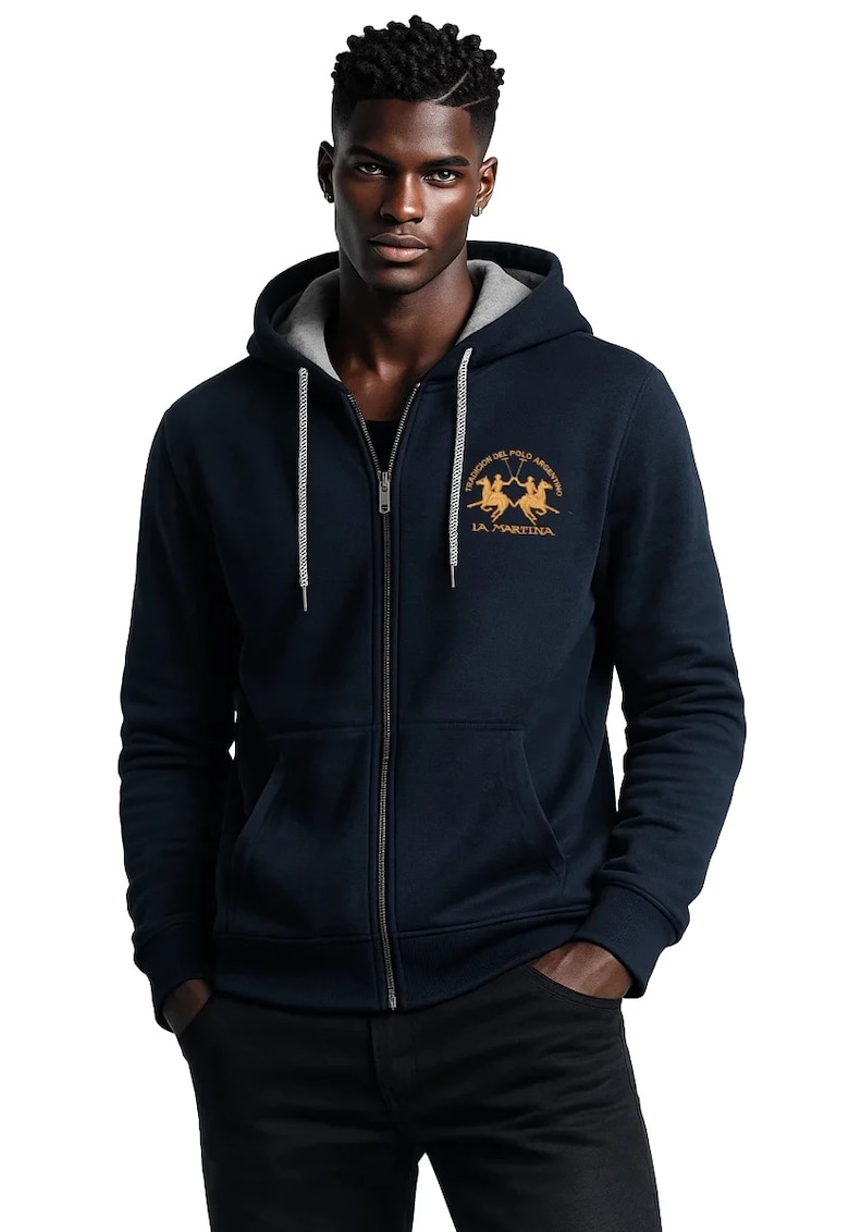 Hanorac cu inchidere frontala cu fermoar LMH222MSS14NV - Bleumarin