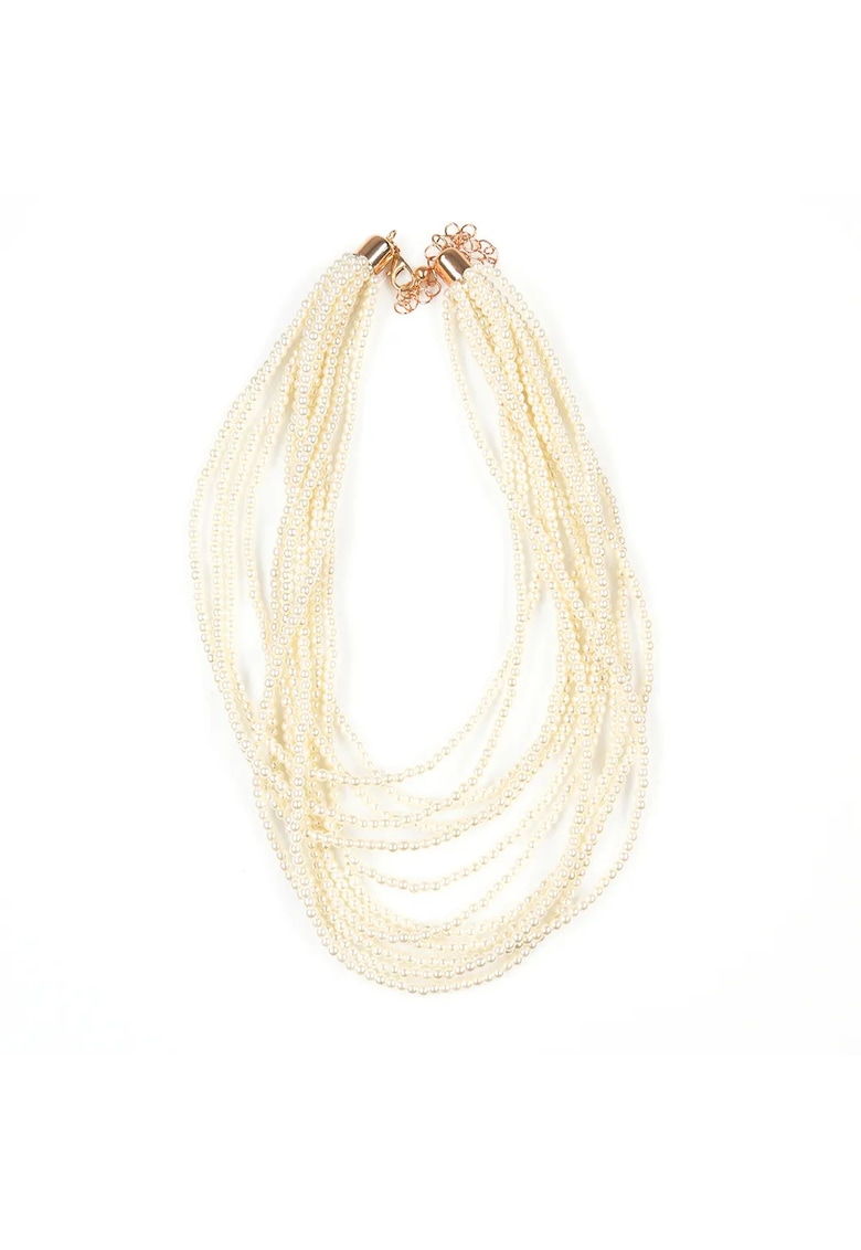 Colier elegant cu siraguri multiple de perle delicate