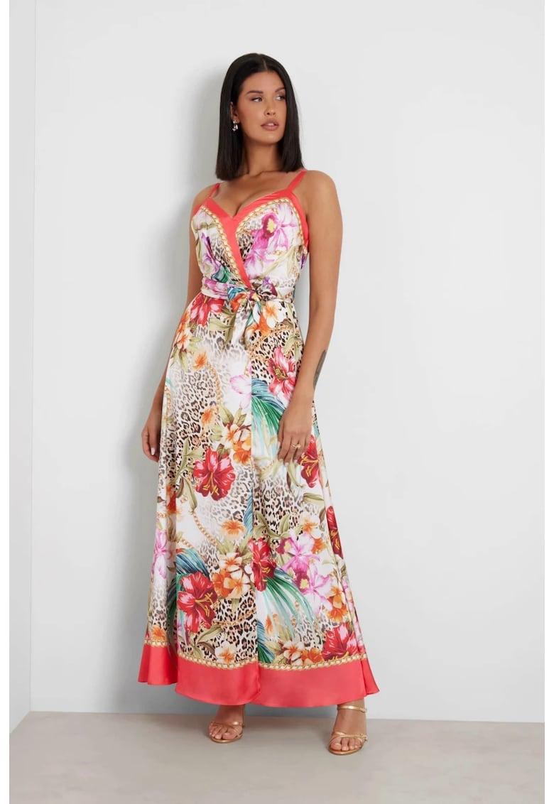 Rochie maxi cu model floral - Multicolor