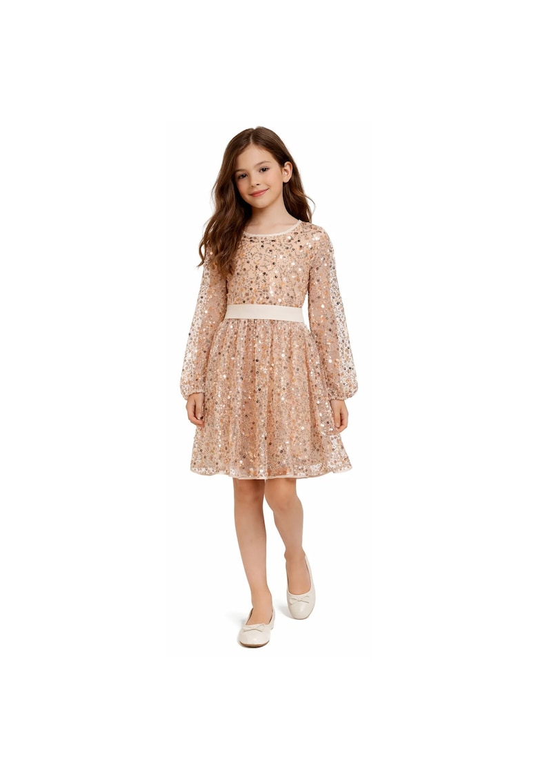 Rochie fete cocktail J5RK11 - Bej