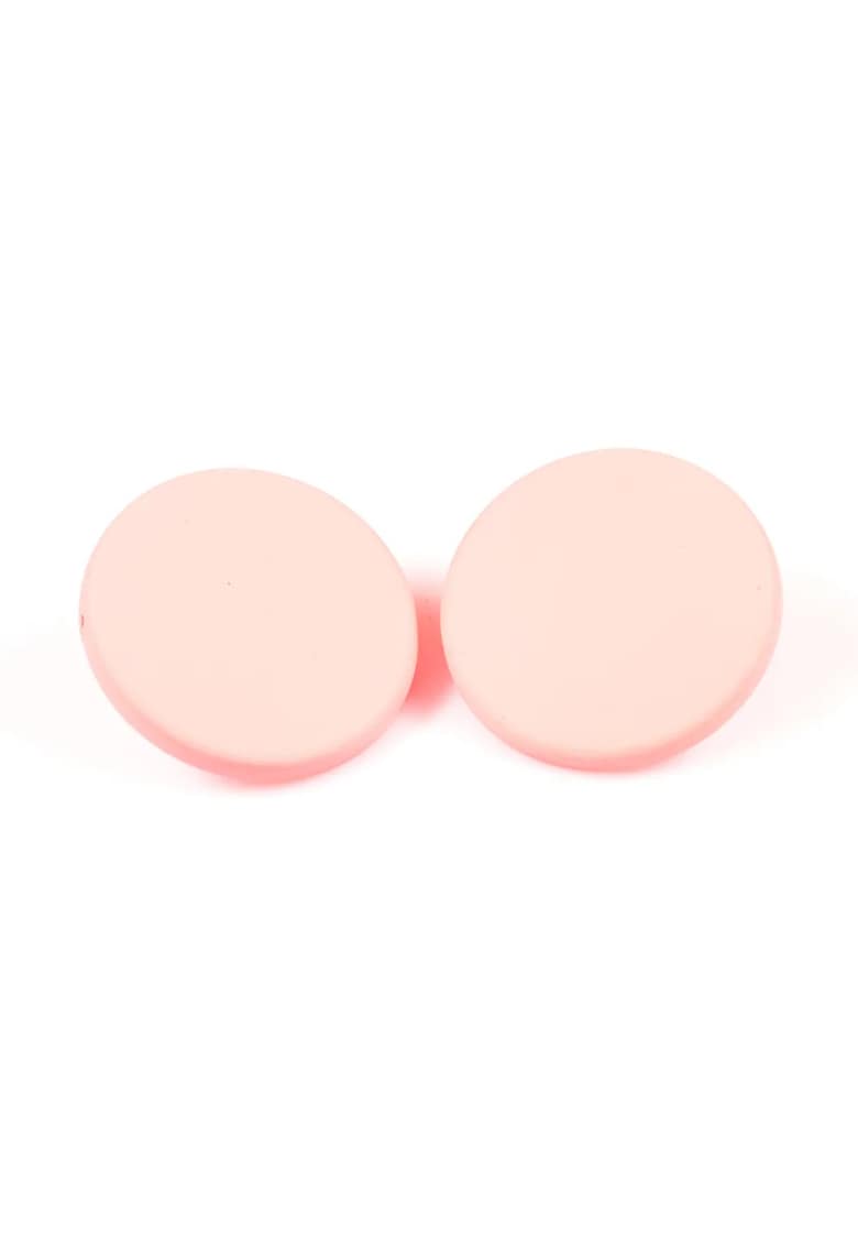 Cercei rotunzi roz pastel cu design minimalist