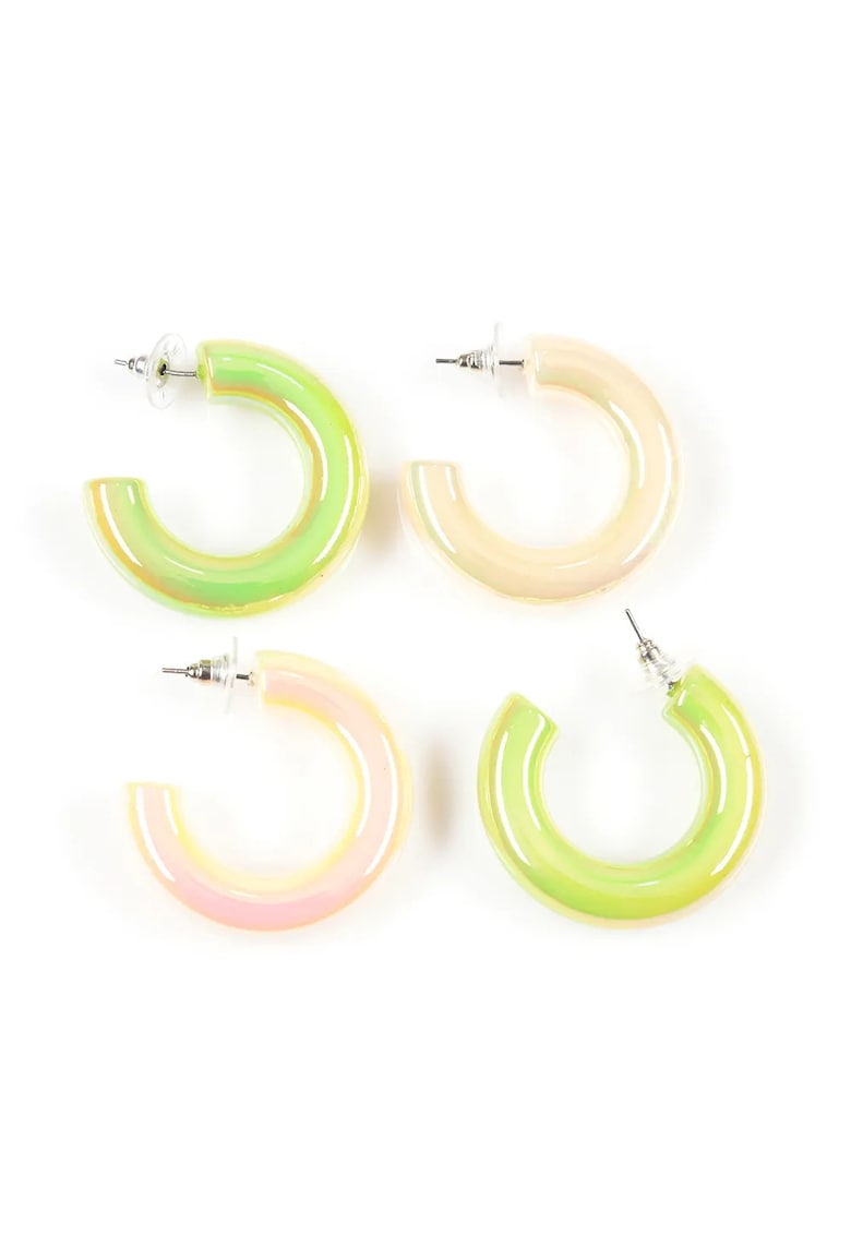 Set 2 perechi de cercei hoop pastel