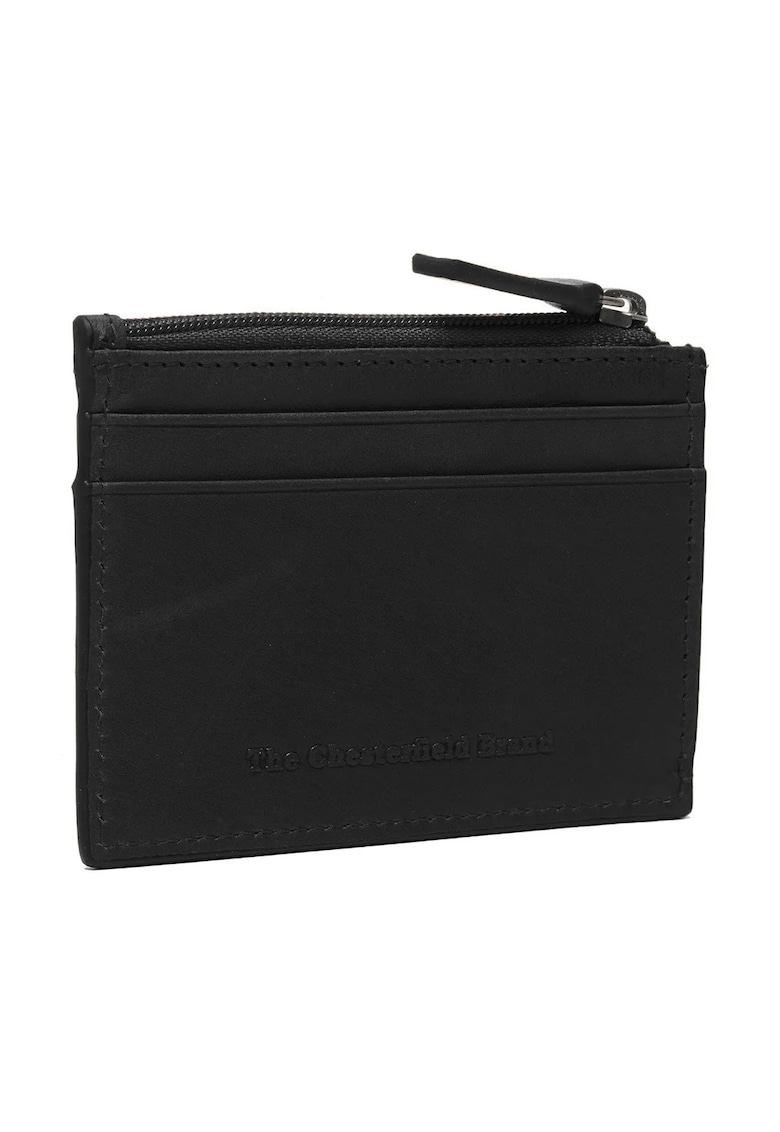 Portofel carduri unisex piele naturala - Chesterfield - - Negru