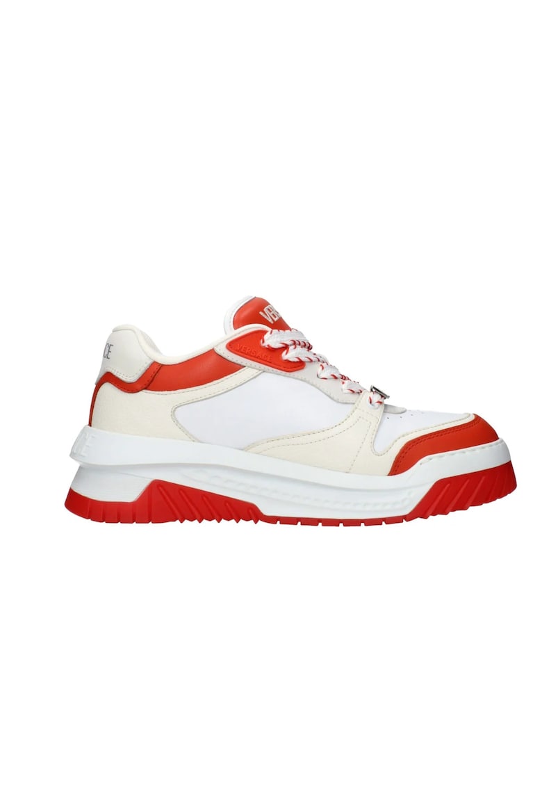 Pantofi sport din piele naturala - Rosu/Alb