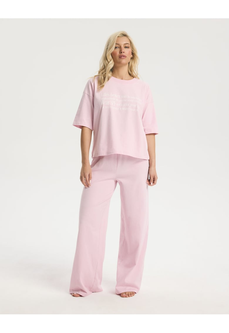 Pijama clasica - dama - Text - Roz - Sleepy