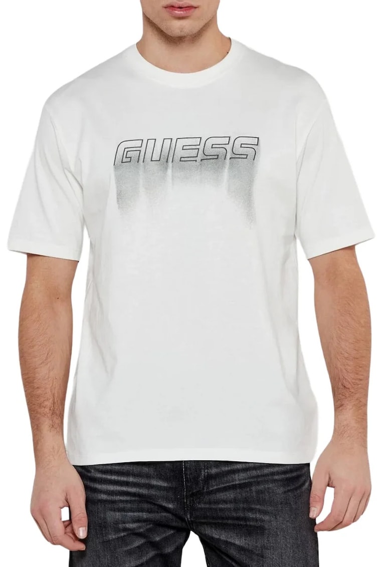 Tricou cu logo barbati Z5RI11 - Alb