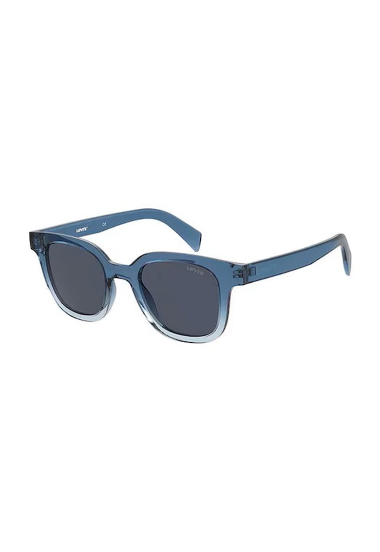 Ochelari de soare dreprunghiulari cu rama aspect in degrade si model unisex - Albastru petrol