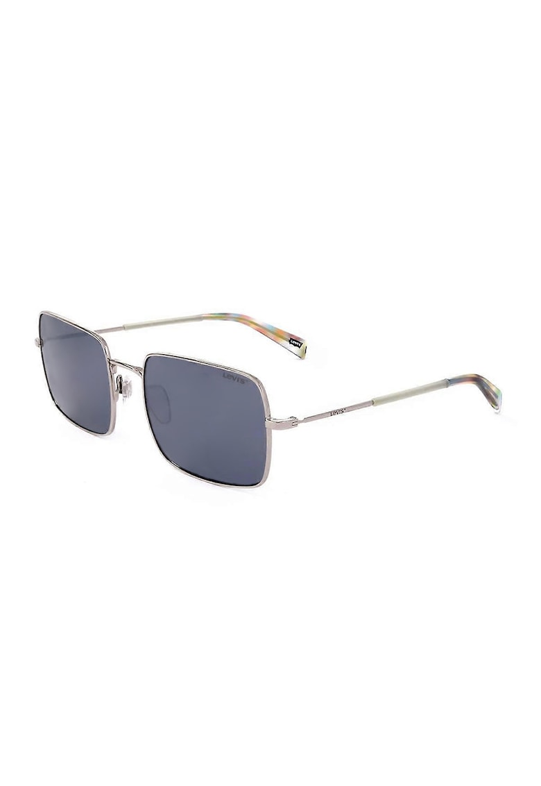 Ochelari de soare dreptunghiulari cu lentile model grafic si model unisex - Argintiu