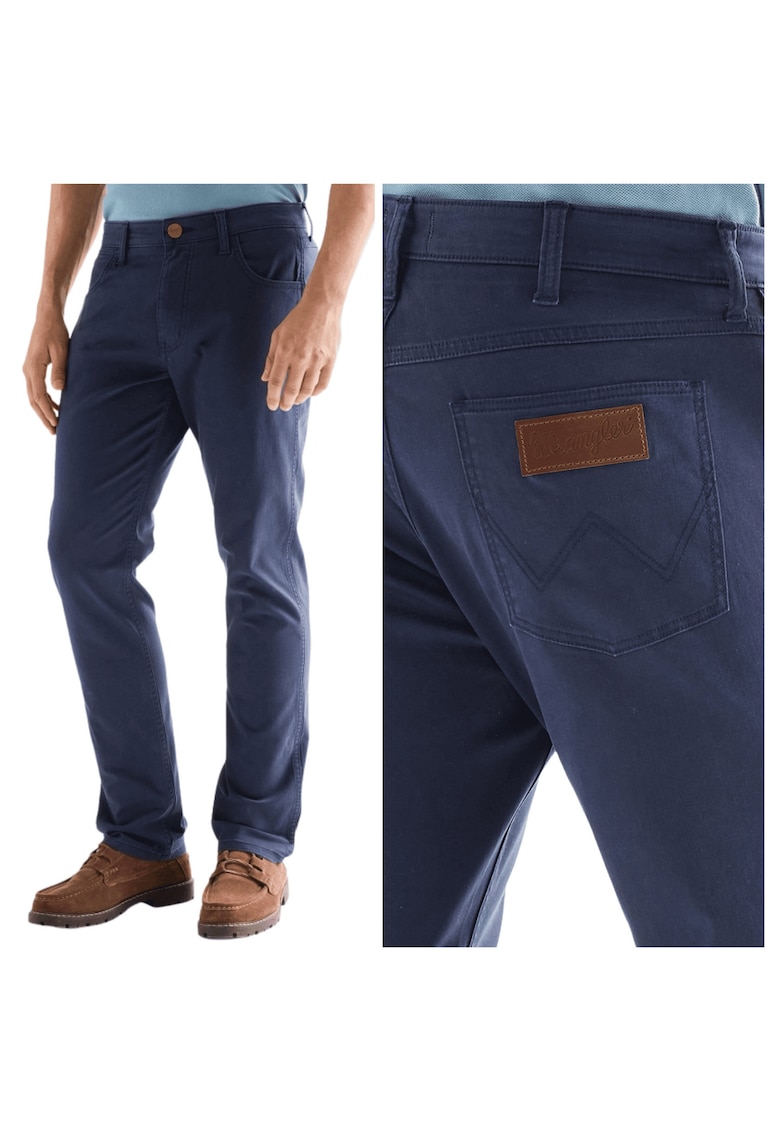 Pantaloni Scurti Barbati - Greensboro - Straight Fit - Talie Joasa - Lungi - 5 Buzunare - Fermoar - Bumbac - Albastru - Albastru