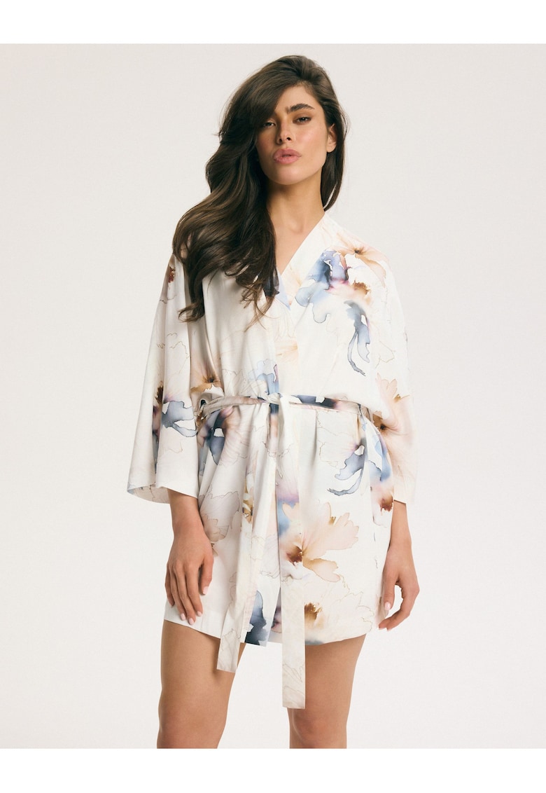 Halat dama - Floral - Alb Crem - Delightful 2