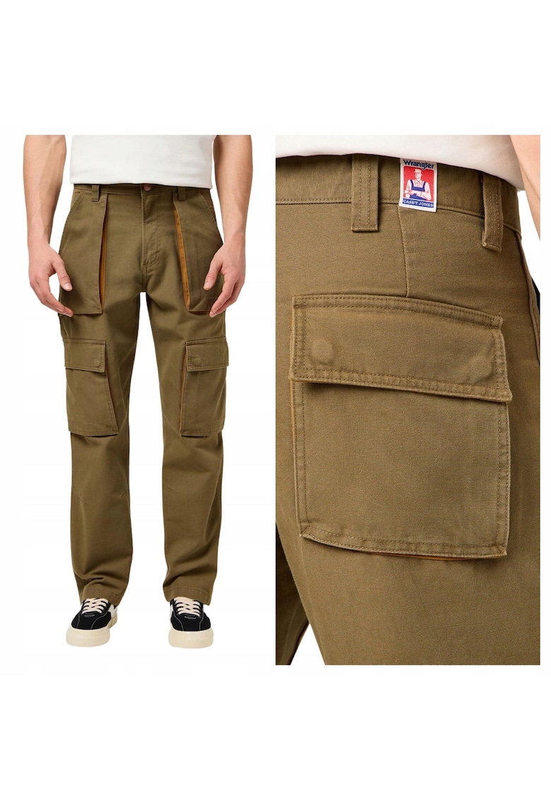 Pantaloni Scurti Barbati - Casey Jones Cargo Pant - Loose Fit - Talie Medie - Lungi - 6 Buzunare - Fermoar - Bumbac - W32-L32 US - Verde