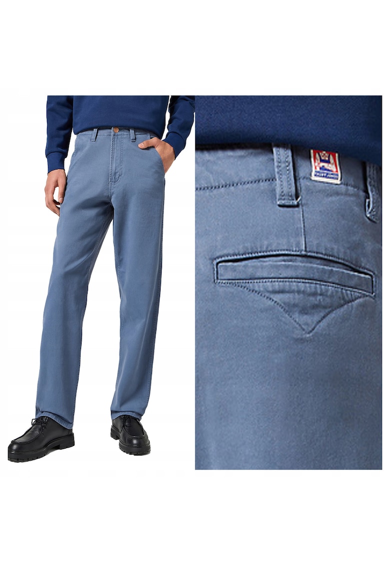 Pantaloni Scurti Barbati - Casey Jones Chino - Straight Fit - Talie Medie - Lungi - 5 Buzunare - Fermoar - Bumbac - Albastru - Albastru