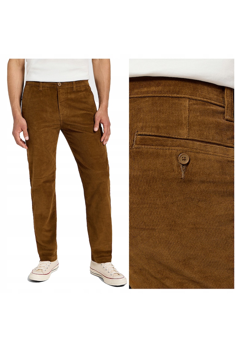 Pantaloni Scurti Barbati - Regular Chino - Fit - Talie Medie - Lungi - Buzunare - Fermoar - Bumbac - Maro - Maro nisip
