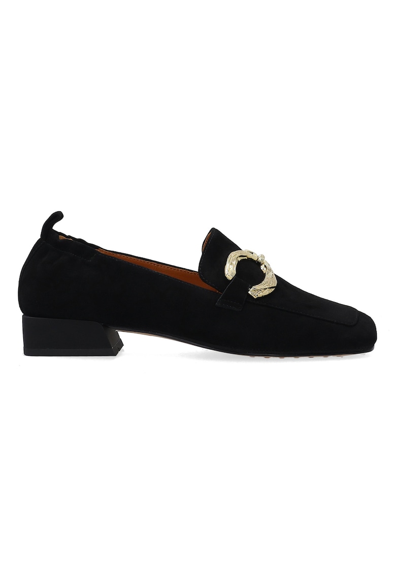 Pantofi tip loafer cu piele intoarsa