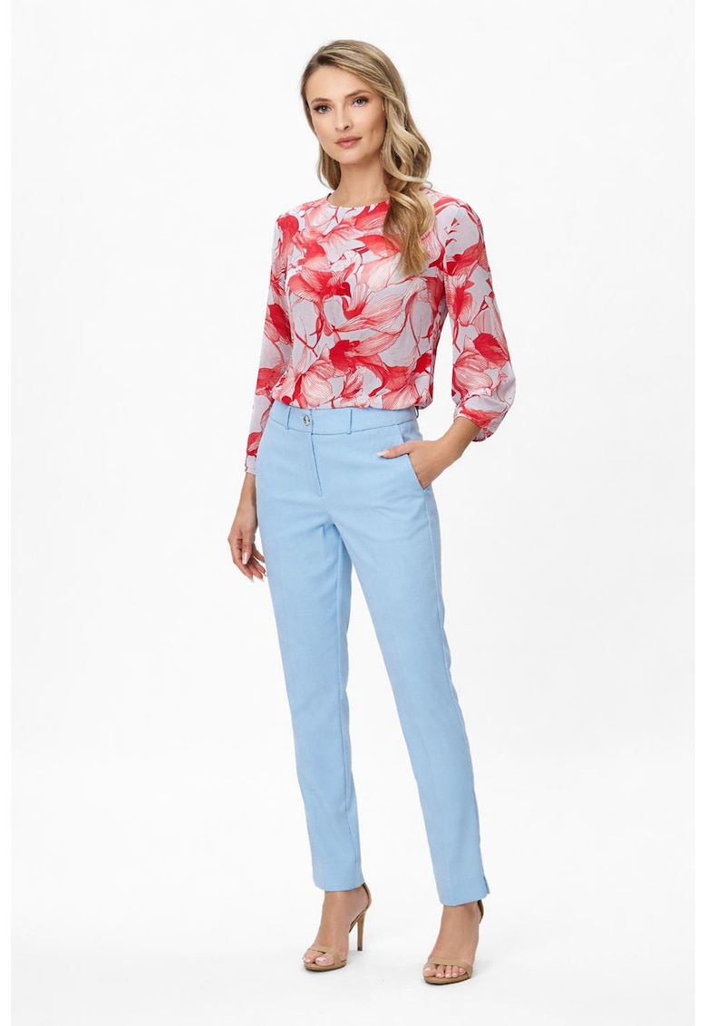 Pantaloni slim-fit Daria - Albastru pastel