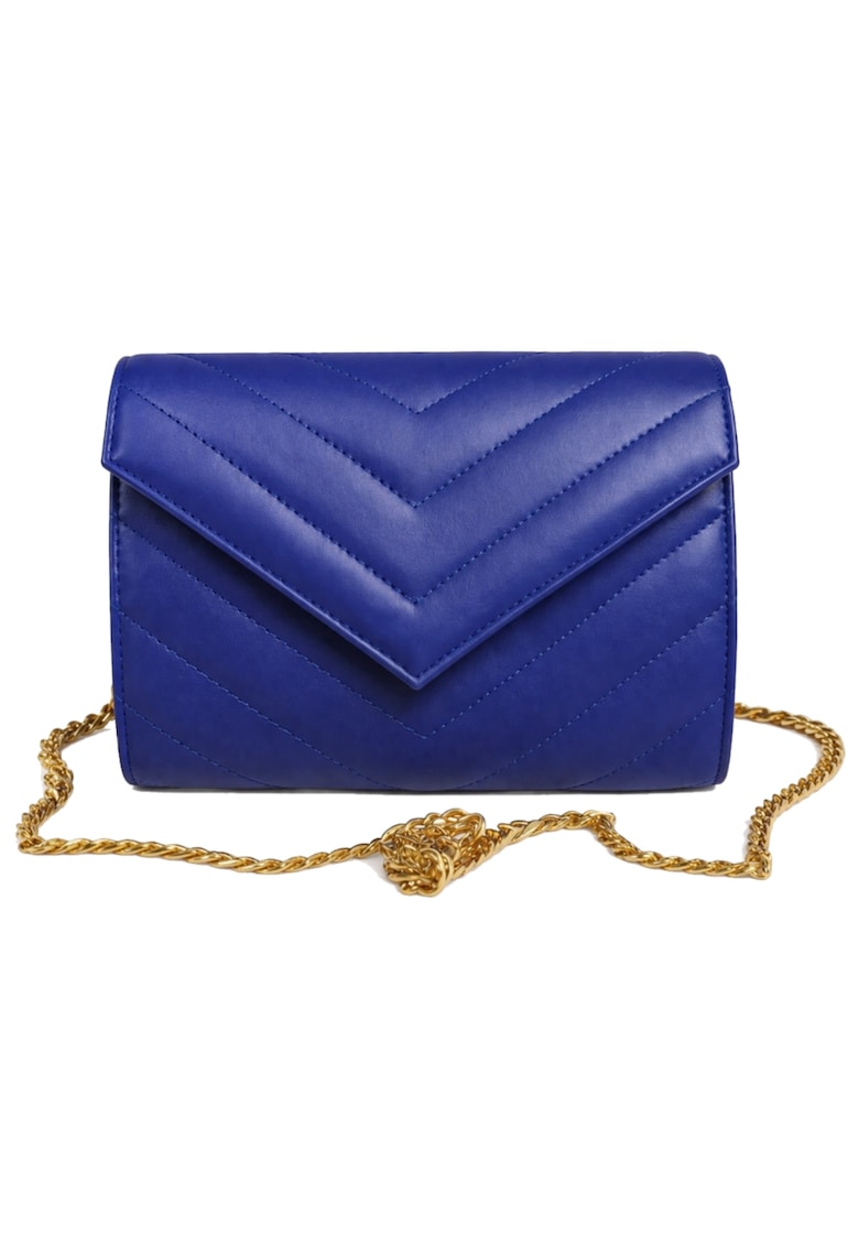 Plic din piele naturala Val Clutch - Albastru inchis