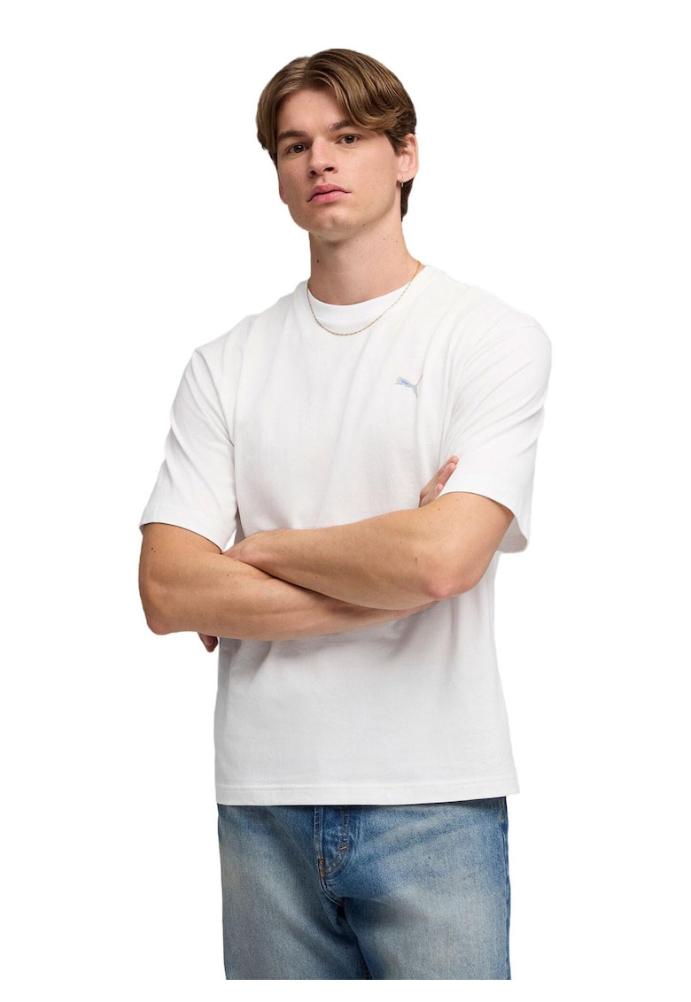 Tricou barbati Graphic Back - alb - bumbac