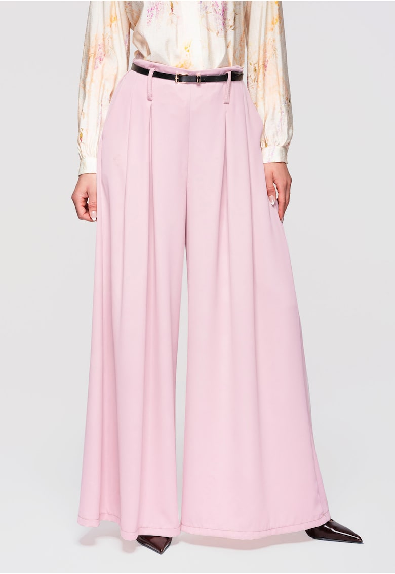 Pantaloni eleganti cu croi larg OW-PACP-0100 - Roz