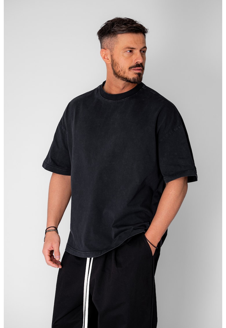 Tricou Oversize Prespalat Black 20715 - Negru